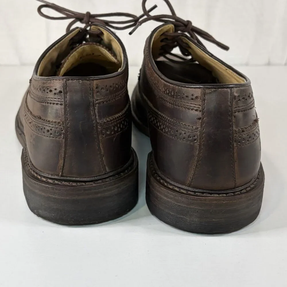 Frye John A. Frye James Wingtip Oxfords Shoe Brown leather Men's size 13D
